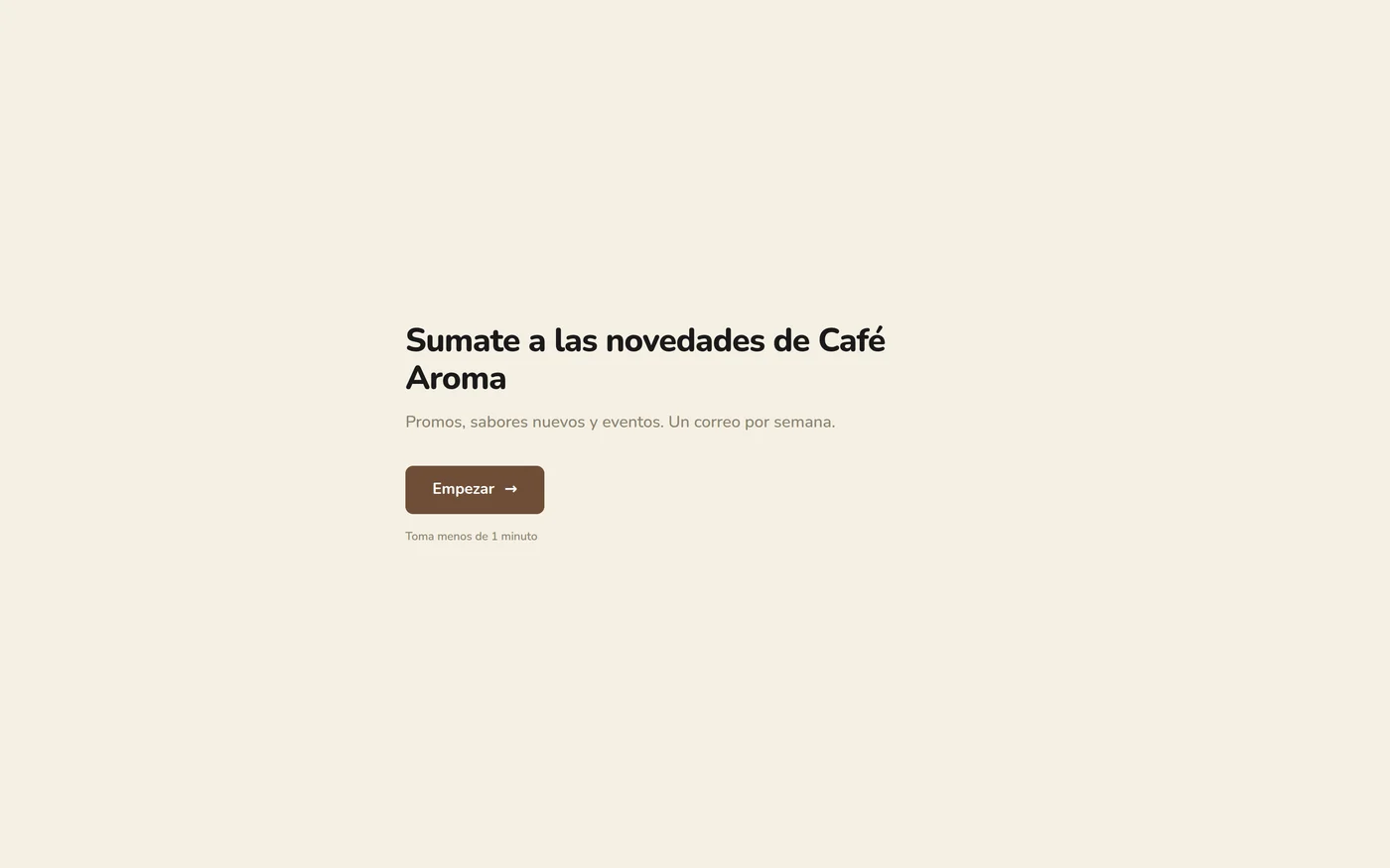 la página del formulario, la que abre el link